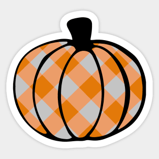 Fall Plaid Pumpkin Sticker